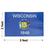 2'x3' Wisconsin Nylon Outdoor Flag